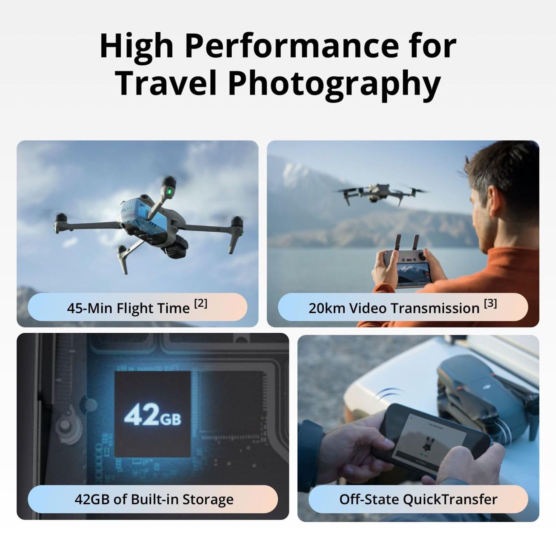 โดรน DJI Air 3S พร้อมกล้อง โดร - Drone Camera Wide Angle บทวิจารณ์และราคา